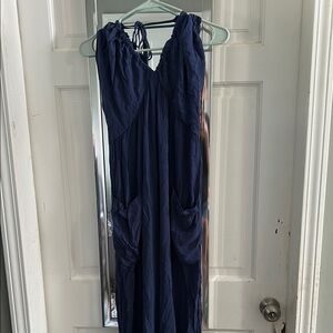 NWT! CupShe Navy Blue Halter Jumpsuit